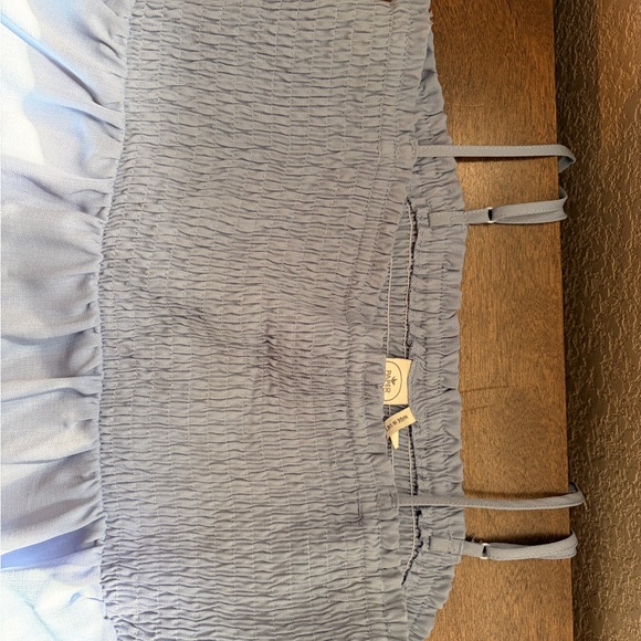 Paper Crane Light Blue Smocked Tiered Spaghetti-Strap Dress - Picture 2 of 4